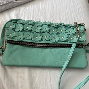 Gianni Bini Mint Green Floral Crossbody Bag